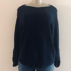J.Jill Knit Long Sleeve Blue Sweater Top S